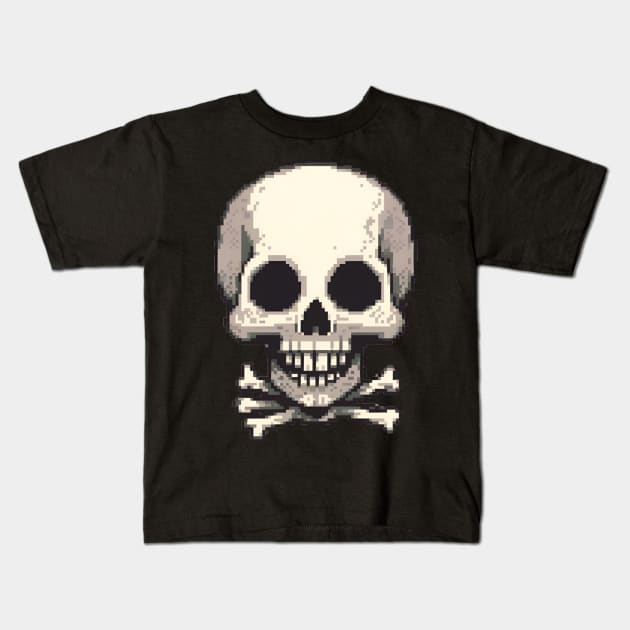 Pixel Skull Kids T-Shirt by Jackson Williams